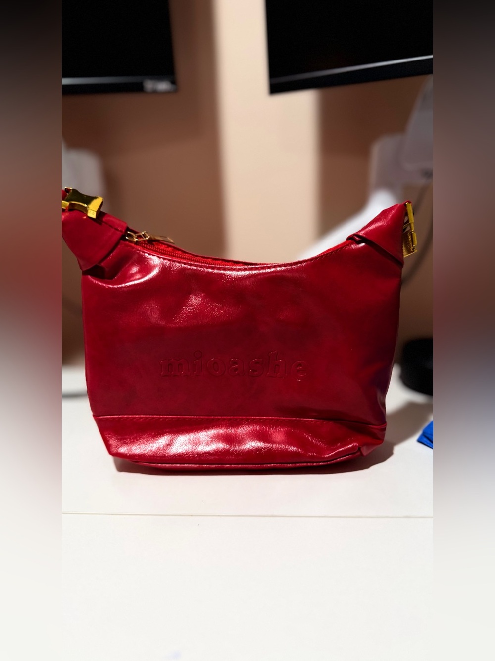 Red Leather Shoulder Bag